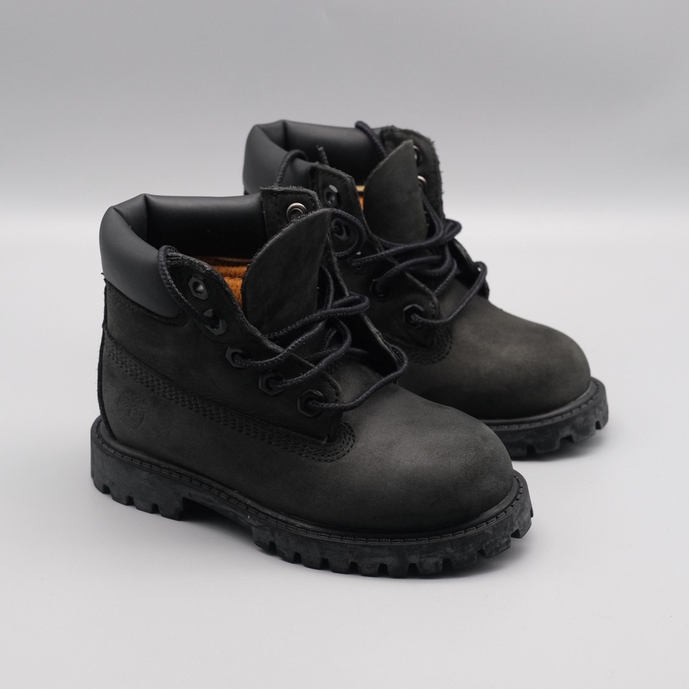 Timberland 6-Inch Boot Kids Toddler Size 7.5 Black‎ Waterproof Nubuck